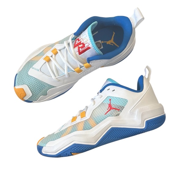 NEW Air Jordan Westbrook One Take 4 PF Men’s Basketball Shoes size 10 White Blue - Picture 1 of 14